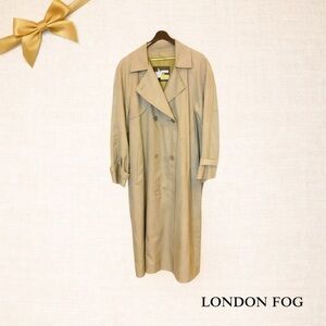 London Fog Light Olive Tan Trench Coat Zip Heavy Lining Double Breasted 10P